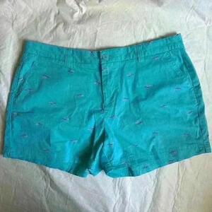Magellan Women's Size 14 Blue Fish Shorts Spring Summer Cruise Vacation